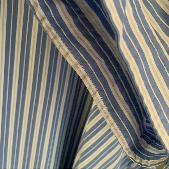 First Love Blue and White Casual Button Down Shirt - Picture 5 of 7